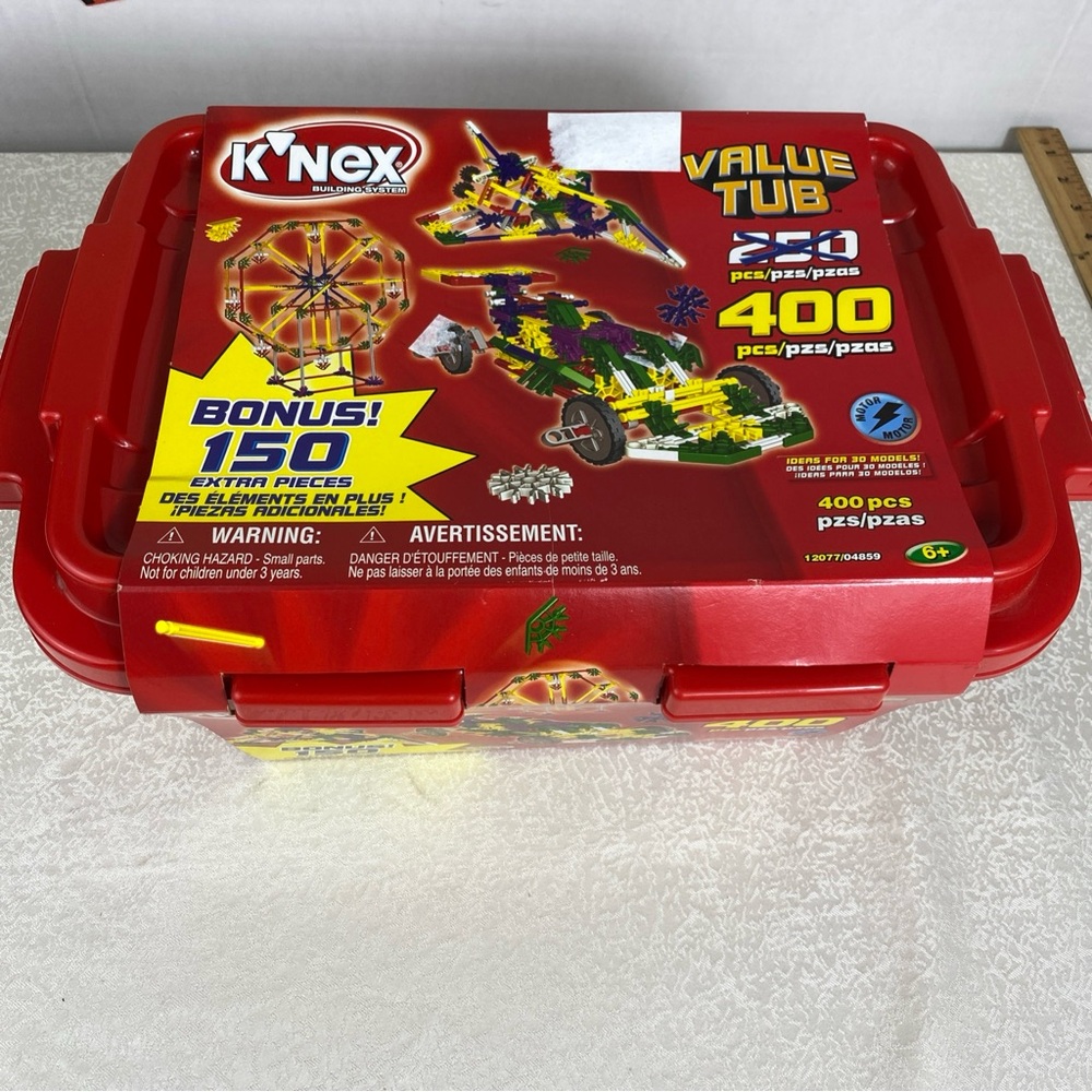 K’Nex Building System 12077 Value Tub 400 Pieces New Open Box